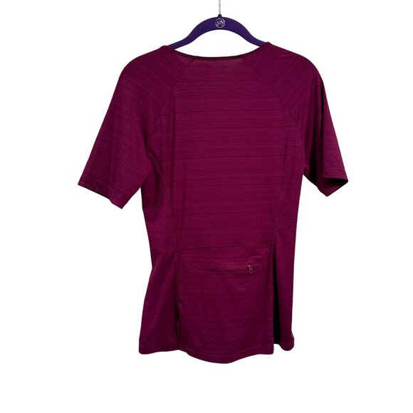 Athleta Pacifica Wrap Front 1/2 Zip Fuscia Tee Size S - Picture 6 of 8